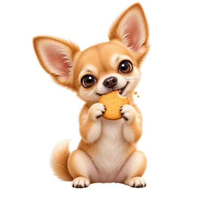 Chihuahua mit einem Keks